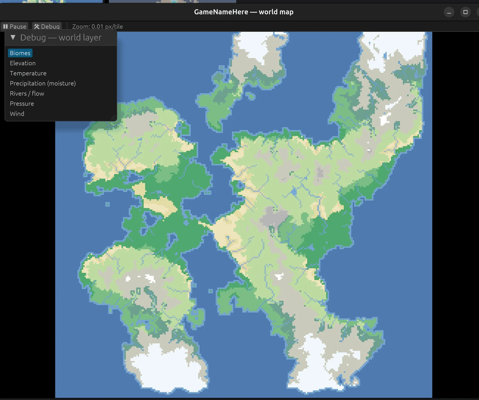 Final world colored by biome